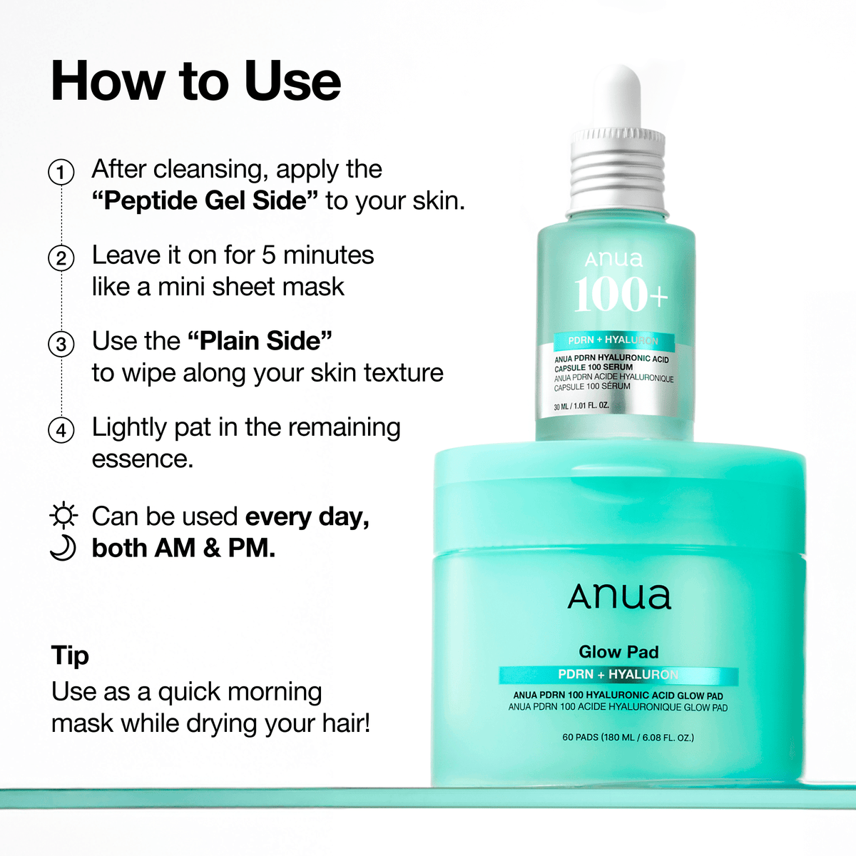 PDRN 100 Hyaluronic Acid Glow Pad